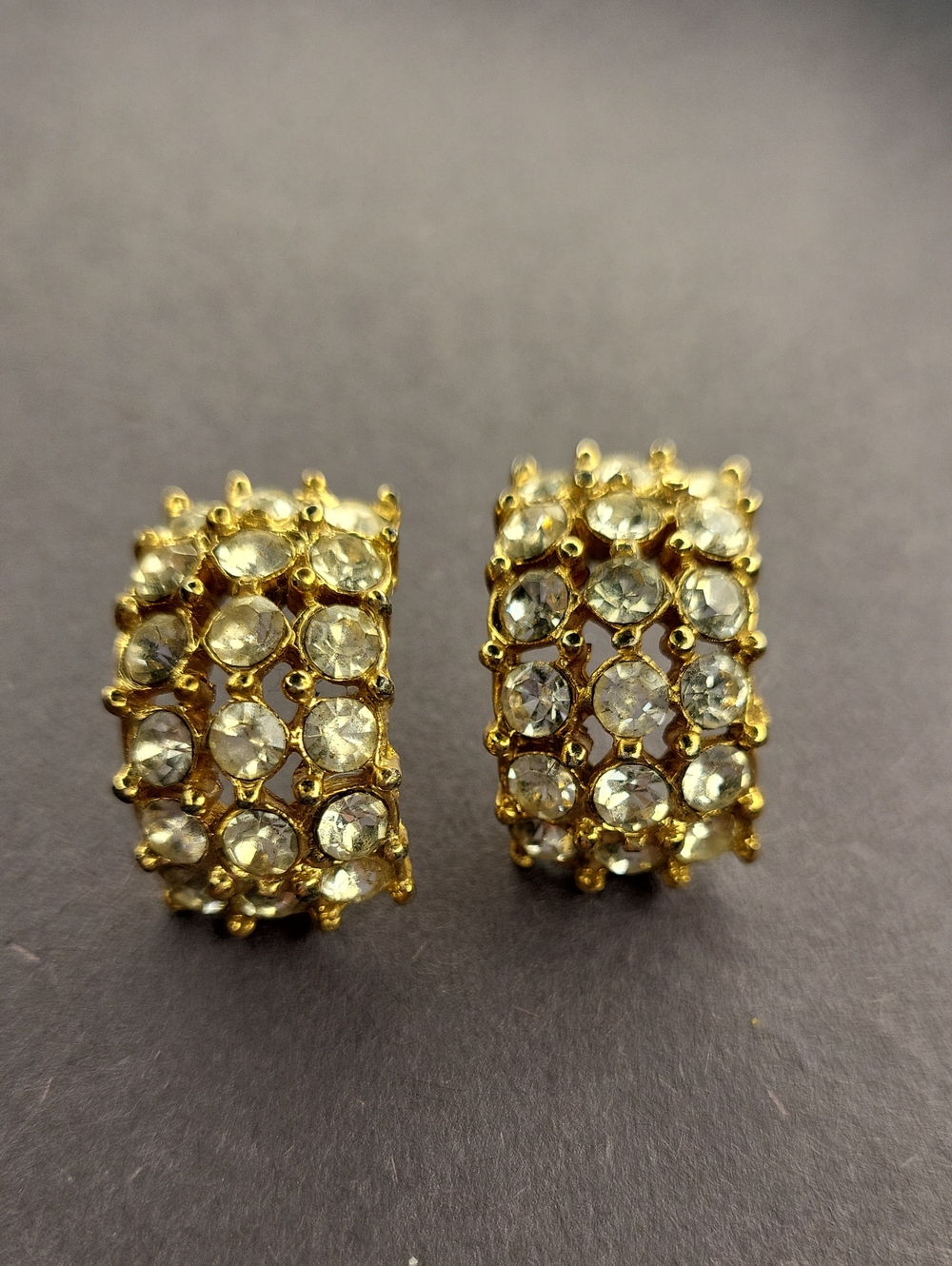 Gold Crystal Hoop Earrings